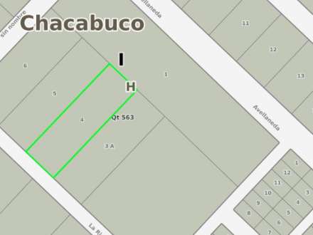 PARCELA EN VENTA  DE 20mts X 126mts A DOS CUADRAS DE ACCESO JUAN XXIII.- CHACABUCO. COD.65