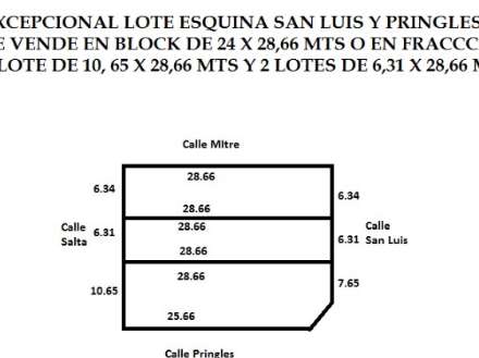 EN VENTA EXCELENTE LOTE EN ESQUINA CALLE SAN LUIS Y PRINGLES.- CHACABUCO. COD. 67