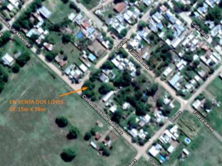 EN VENTA DOS LOTES DE 15m X 20m SOBRE ESQUINA. CALLE LAPRIDA Y C. MALVINA.- CHACABUCO. COD. 71