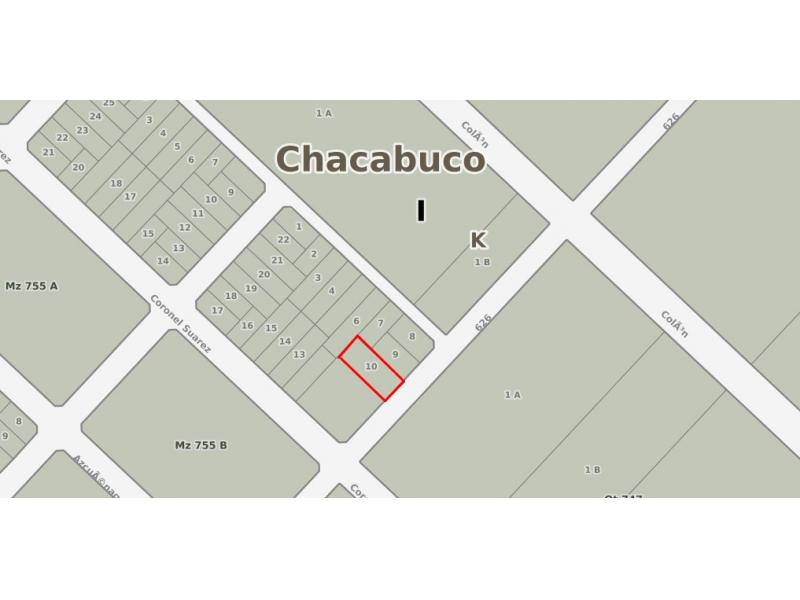 TERRENO DE 16,68 mts X 40 mts EN VENTA. - CHACABUCO. COD. 46