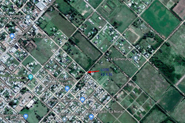 TERRENO 12 X 31 EN VENTA. CALLE JUNIN Y VIDAL.- CHACABUCO. COD. 61