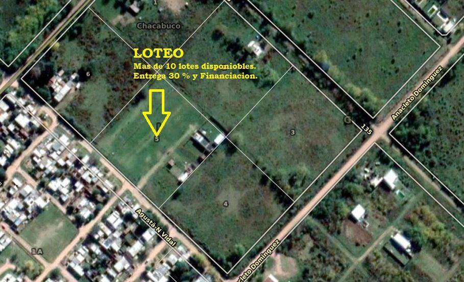 LOTEO SOBRE CALLES VIDAL Y OLIDEN. 17 TERRENOS DISPONIBLES.- CHACABUCO. COD.49