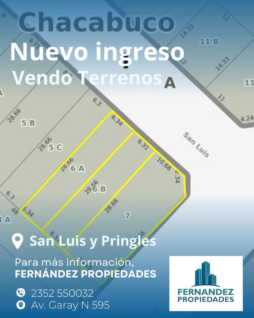 TERRENOS EN VENTA, EXCELENTE ESQUINA DENTRO DE LAS 4 AVENIDAS. CHACABUCO.- COD.286