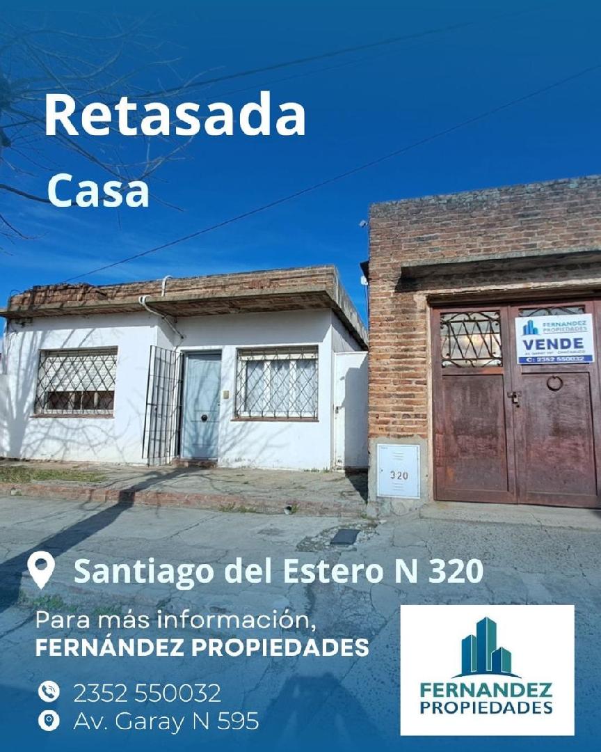 EN VENTA CASA EN CALLE SANTIAGO DEL ESTERO, FRENTE AL CLUB ARGENTINO. CHACABUCO. COD. 244