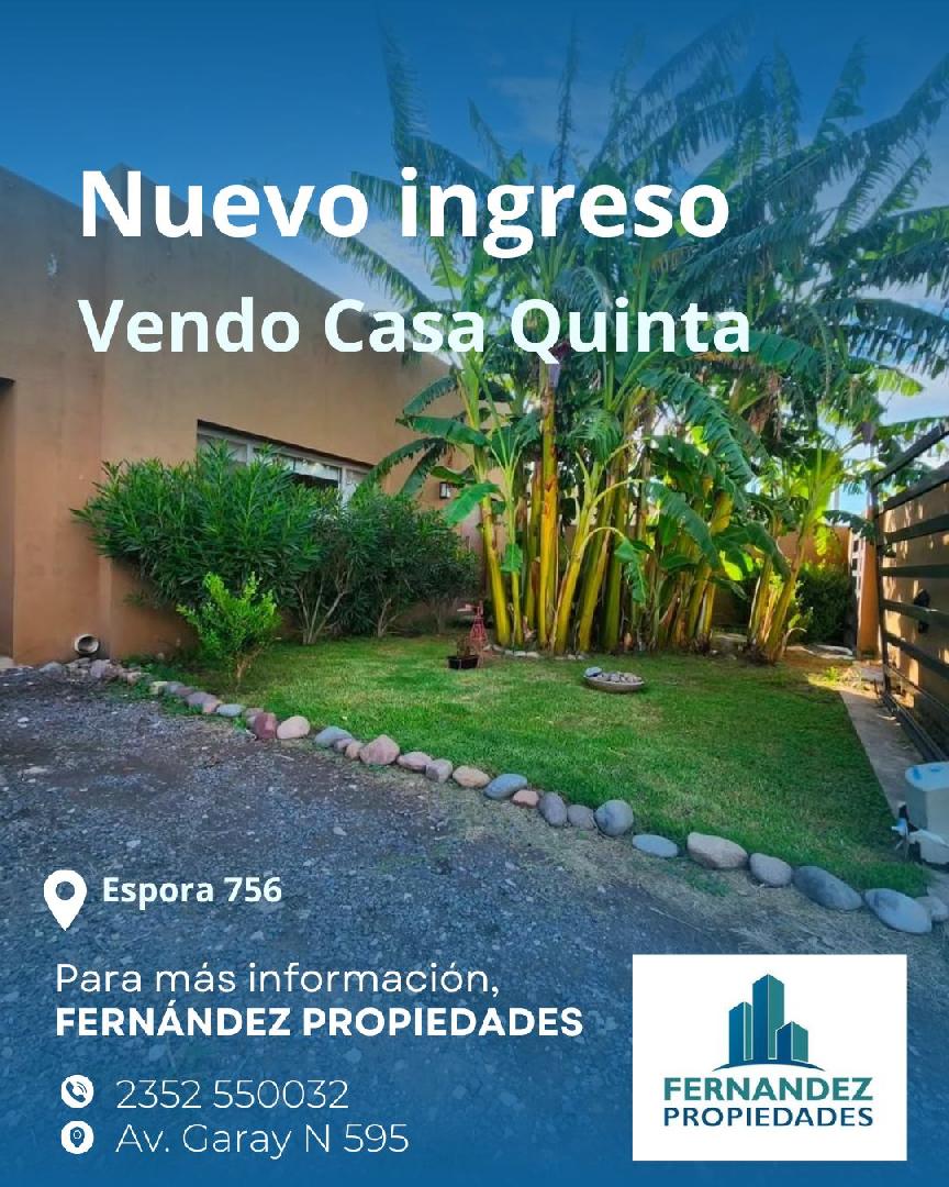 HERMOSA CASA QUINTA EN VENTA, CALLE ESPORA  N°756. CHACABUCO.- COD. 300