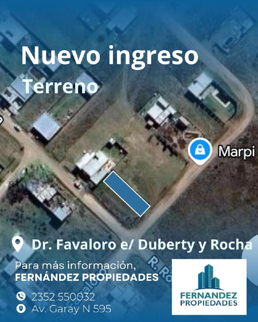 TERRENO EN VENTA, DR.  FAVALORO E/ DUBERTY Y ROCHA. CHACABUCO.- COD.292