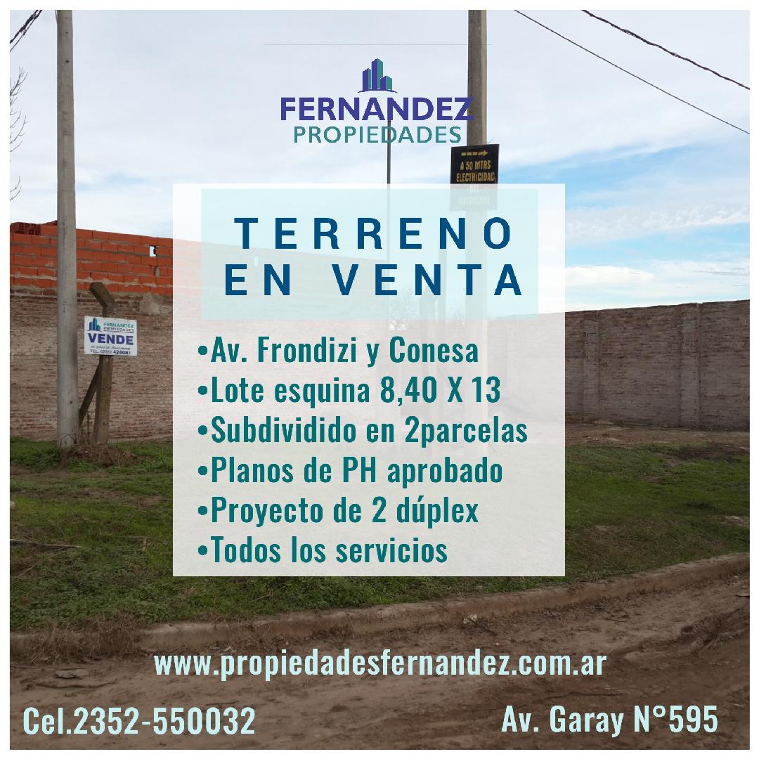 TERRENO EN VENTA SOBRE AV, FRONDIZI. - CHACABUCO. COD. 45