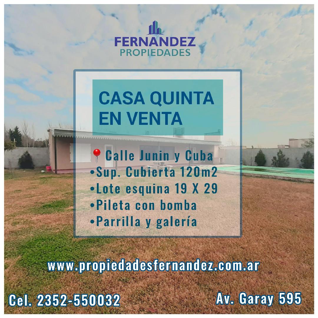 CASA QUINTA EN VENTA, ZONA RESIDENCIAL. CHACABUCO.- COD. 188