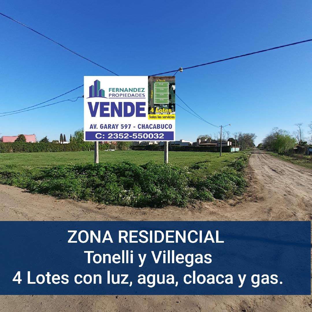 EXCELENTES LOTES CON TODOS LOS SERVICIOS EN VENTA, ZONA COCA COLA. CHACABUCO. COD. 197