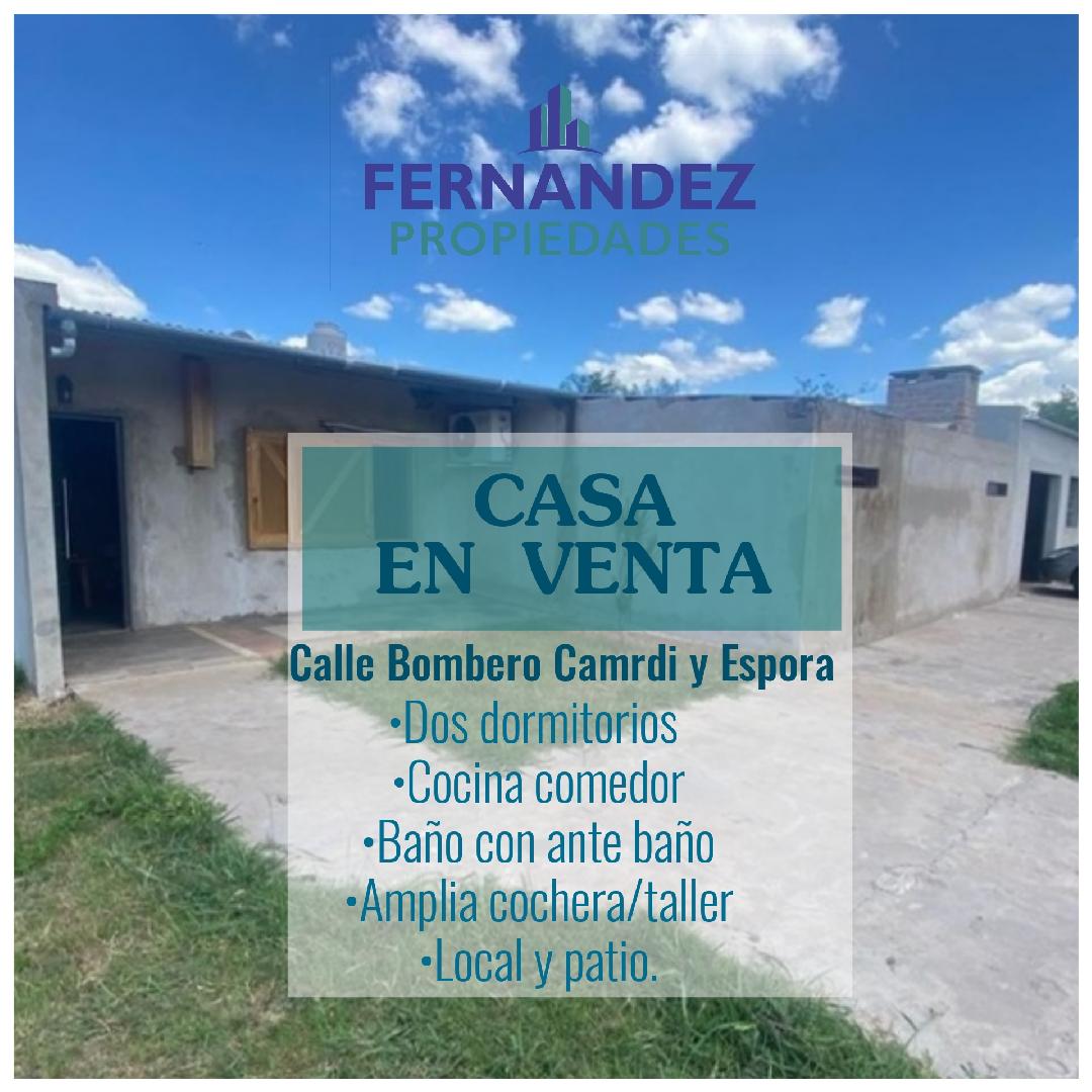 CASA EN VENTA, CALLE B. CAMARDI Y ESPORA DOS DORMITORIOS. CHACABUCO.- COD. 201