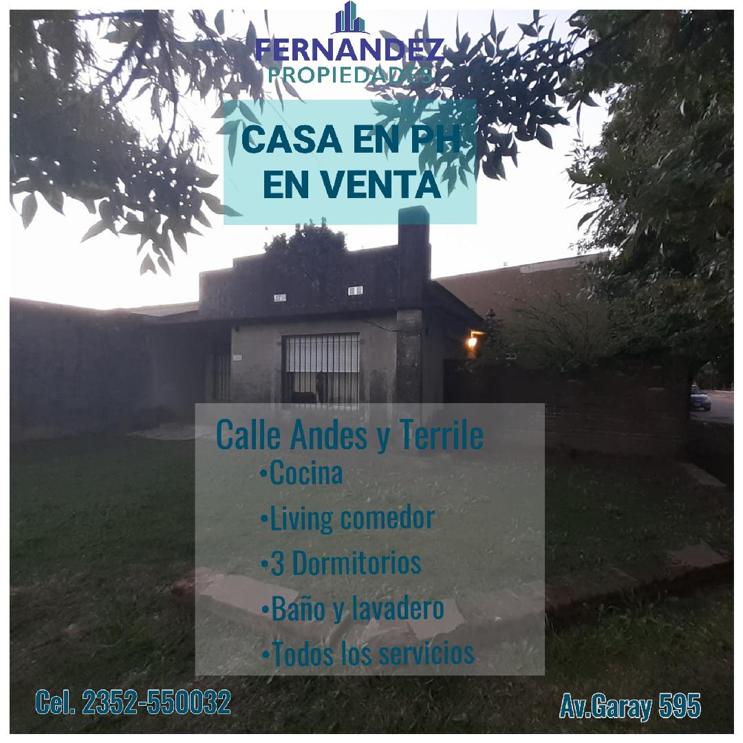 CASA EN PH EN VENTA, CALLE ANDES Y TERRILES. CHACABUCO.- COD. 204
