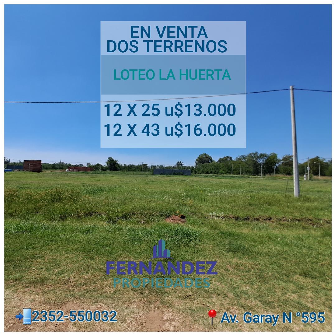DOS TERRENOS EN VENTA, LOTEO LA HUERTA. CHACABUCO.- COD. 226