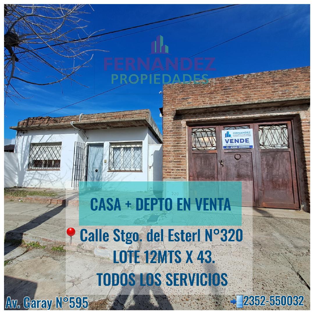 EN VENTA CASA EN CALLE SANTIAGO DEL ESTERO, FRENTE AL CLUB ARGENTINO. CHACABUCO. COD. 244
