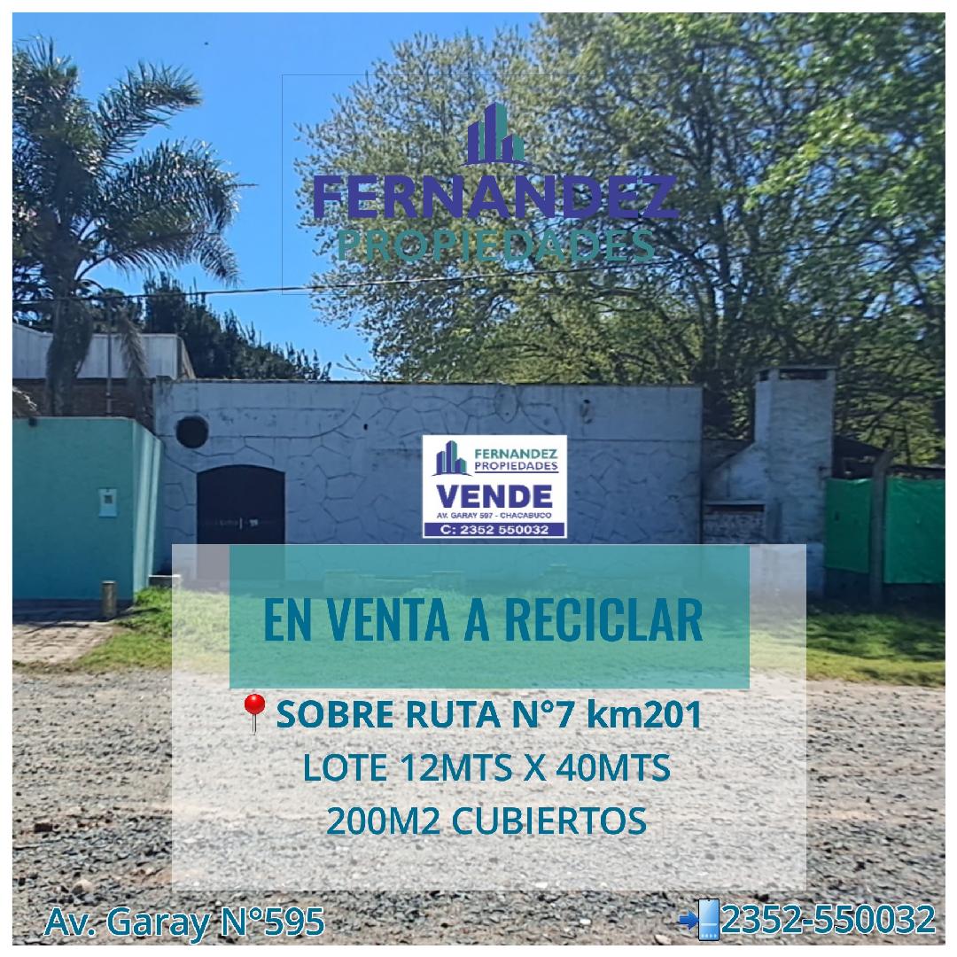 EN VENTA, SOBRE RUTA N°7 KM 201. CHACABUCO.- COD. 250