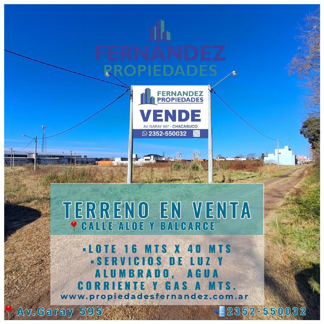 TERRENO EN VENTA, ZONA RESIDENCIAL EN PLENO CRECIMIENTO. CHACABUCO.- COD. 264
