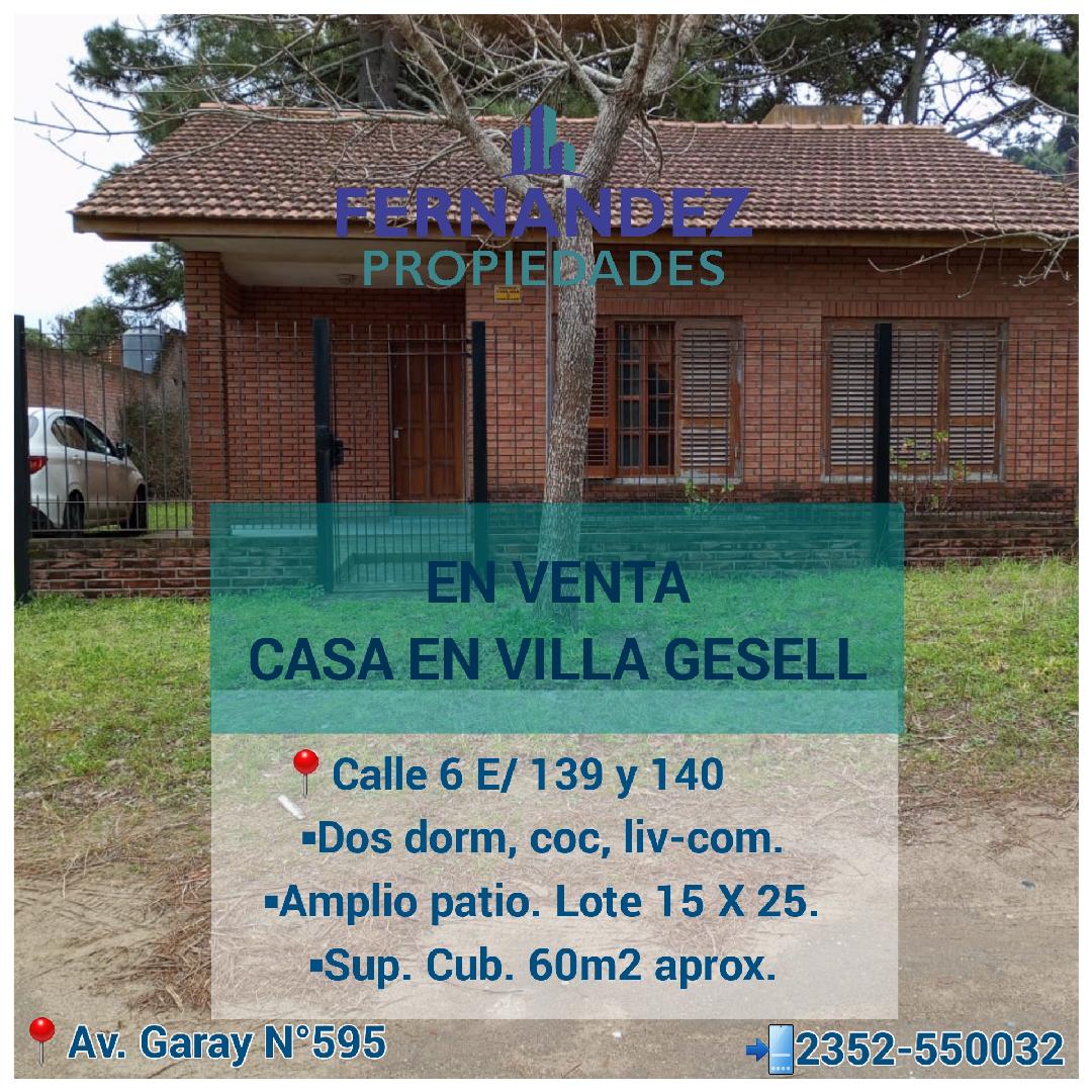 EN VENTA CASA EN VILLA GESELL. EXCELENTE UBICACIÓN. COD.- 266