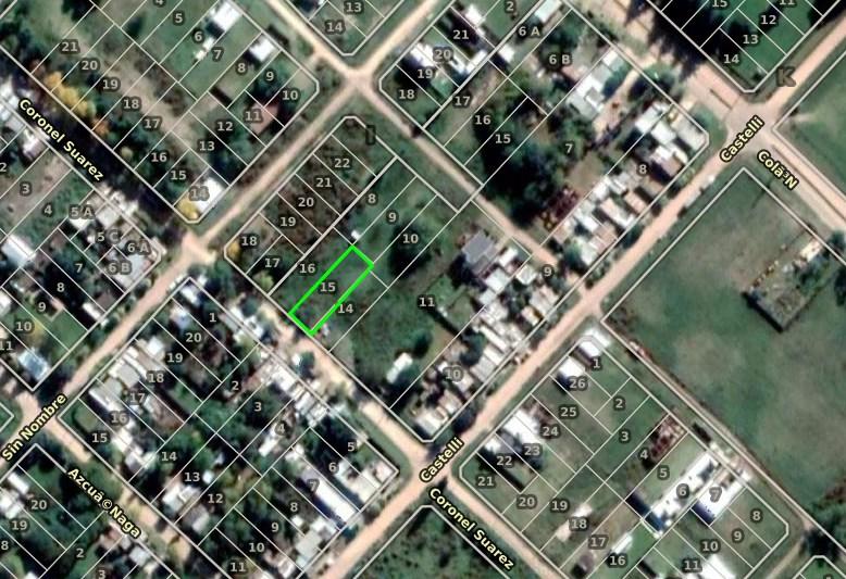 EN VENTA LOTE DE 12,5 POR 43 SOBRE CALLE CORONEL SUÁREZ. CHACABUCO.- COD. 153